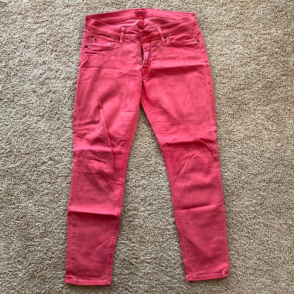 Hudson pink skinny jeans, size 27